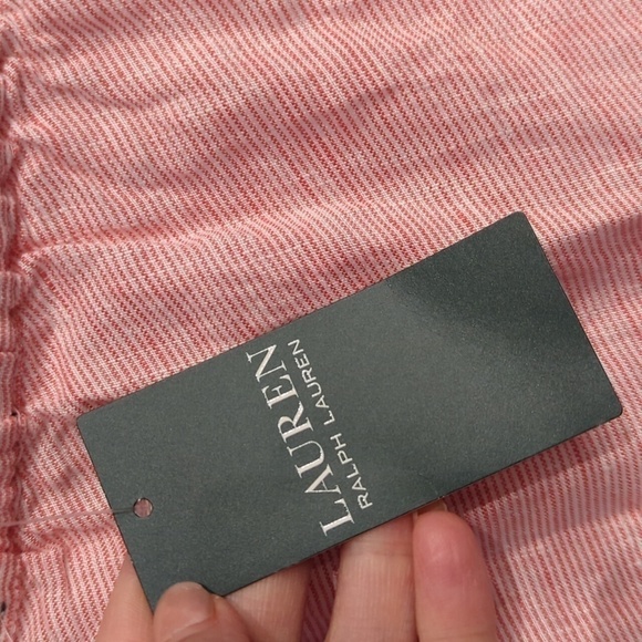 Ralph Lauren 100% Linen Asymmetrical Beachy Striped Midi Sz 14 Pull On Skirt Nwt - Picture 6 of 12